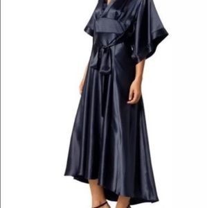 NWT Silk Navy Kimono Midi Dress/ 6